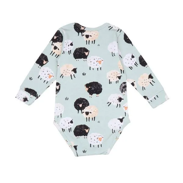 Walkiddy Walkiddy Baby Langarm Body *Fluffy Sheeps* Gots & Bio – Produktbild 2 von 2