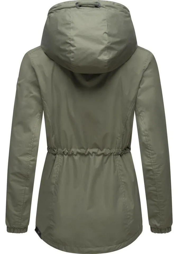 ragwear ragwear Outdoorjacke Danka Wasserdichte Übergangsjacke mit großer Kapuze, Gelb|grün, – Produktbild 4 von 5