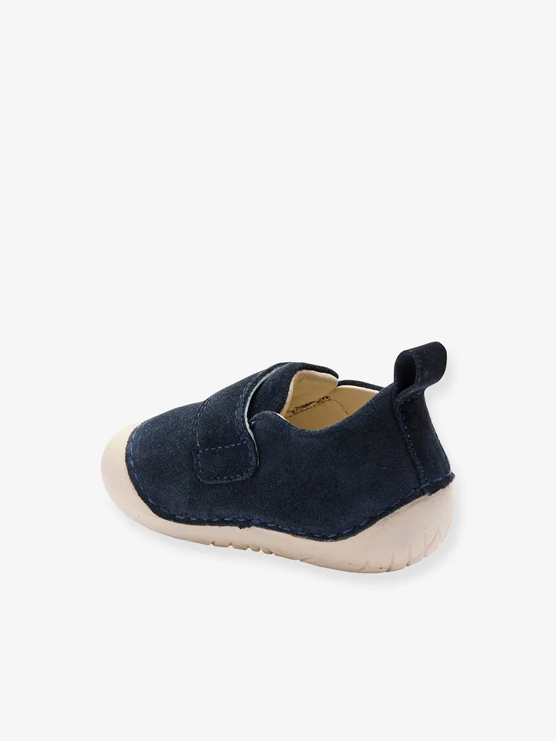 Vertbaudet Weiche Baby Hausschuhe mit Klett, Marine, – Produktbild 4 von 4