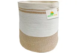 WIESEN.design Wäschekorb Ben Ø41xH46 cm 61L, 100% Baumwolle, Aufbewahrungskorb geflochten, inkl. großem Waschsack und schwerem Wäschesack – Produktbild 1 von 1