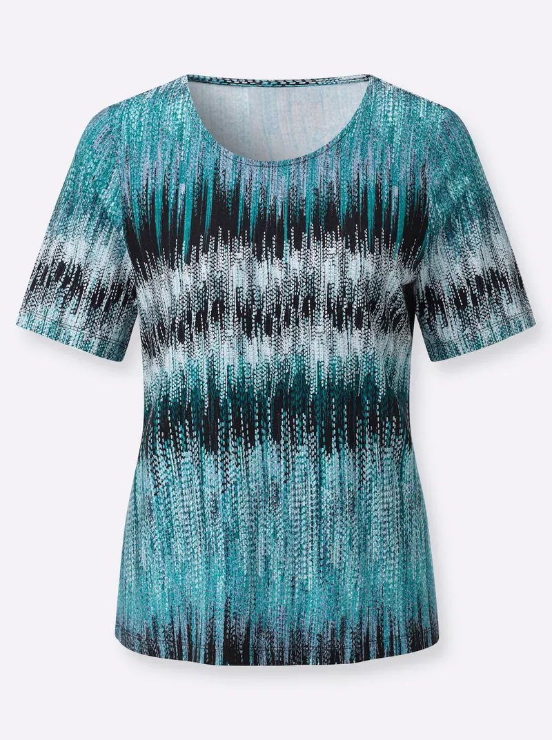 Witt Witt Kurzarmshirt mint-marine-bedruckt, Mint-marine-bedruckt, – Produktbild 1 von 2