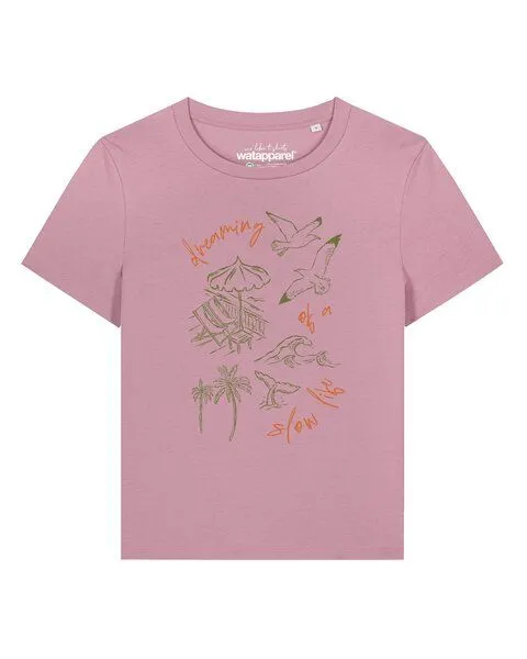 watapparel watapparel T-Shirt Frauen Dreaming of a slow life, Lilac dream, – Produktbild 1 von 2