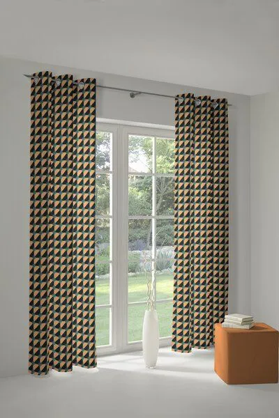 Nature by Adam Nature by Adam Vorhang aus 100% Bio-Baumwolle - Made in Germany - Circles, Dunkelblau, – Produktbild 7 von 7