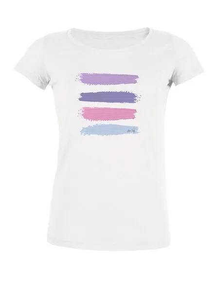 Human Family Human Family Damen Bio T-Shirt "Desires - Stripes" in weiss und schwarz, Schwarz, – Produktbild 2 von 2