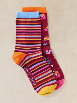 White Stuff 2-er Pack Socken Blumen & Streifen - 36-38 – Produktbild 1 von 1