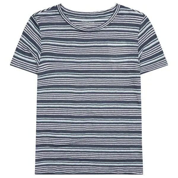 KnowledgeCotton Apparel KnowledgeCotton Apparel T-Shirt Regular Linen, Blue stripe, – Produktbild 1 von 4