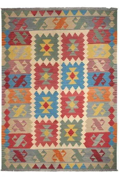 Rugtales Kelim Gashgai Rugtales aus Schurwolle, 173x238 cm, Beige, – Produktbild 3 von 4