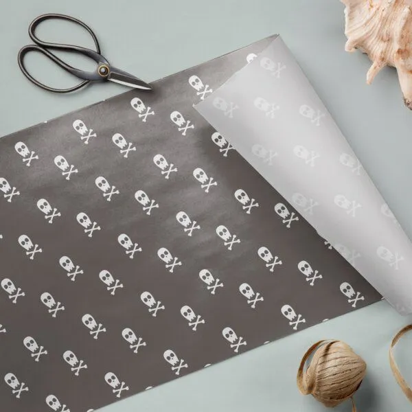 Fines Papeterie Fines Papeterie 3m Geschenkpapier Totenkopf für Kinder Halloween auf Rolle 300x47 cm – Produktbild 2 von 3