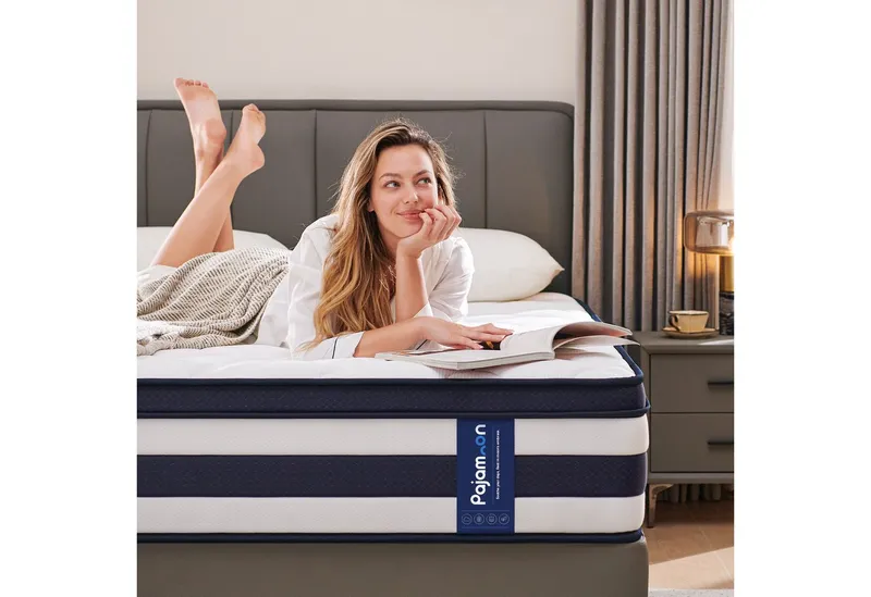 Federkernmatratze Pajamoon Matratze, Waldluft Taschenfederkern & Kaltschaum Matratze, Pajamoon, 28 cm hoch, Mittelfest, Atmungsaktiver Tencel Bezug, 90×200cm – Produktbild 1 von 5