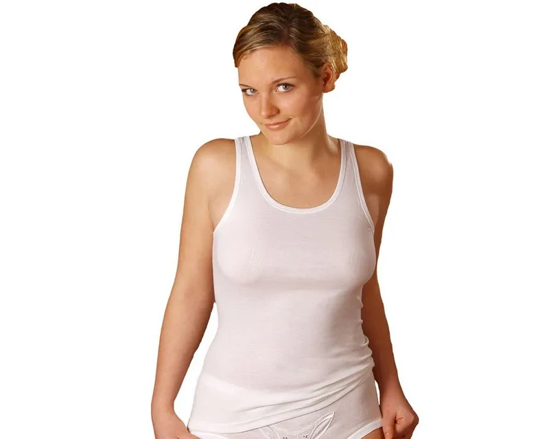 HERMKO Achseltop Achselhemd (Pack, 3er) Tank Top, Achselhemd, 100 % Bio-Baumwolle, Basic, Shirt, Feinripp, Weiß, – Produktbild 3 von 3