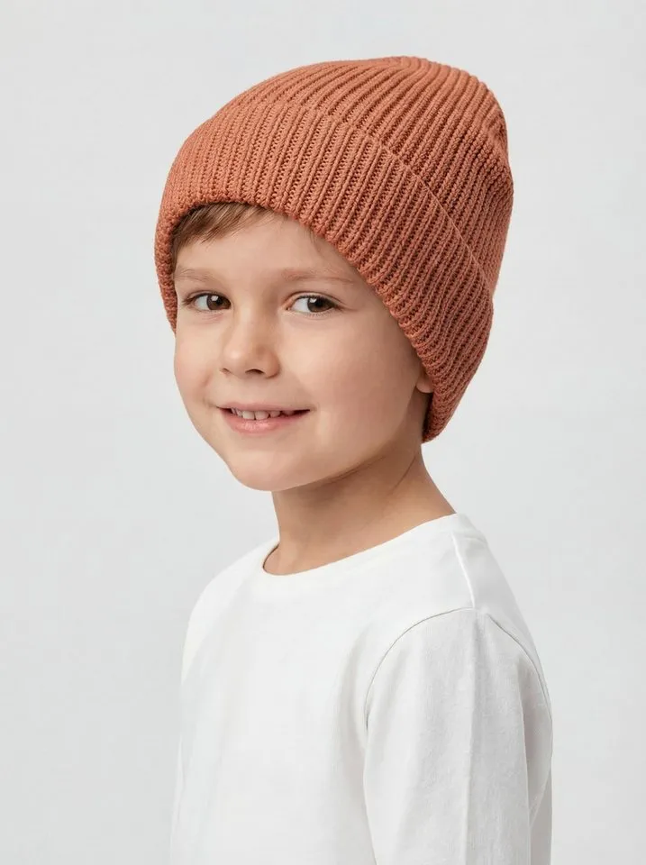 TupTam Strickmütze TupTam Kinder Winter Beanie- Strickmütze, Braun, – Produktbild 4 von 5