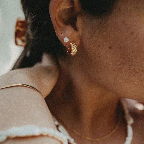 MOANINA MOANINA Ohrringe Hoops Camila - 925 Silber/18k Gold Vermeil, Gold, – Produktbild 3 von 3