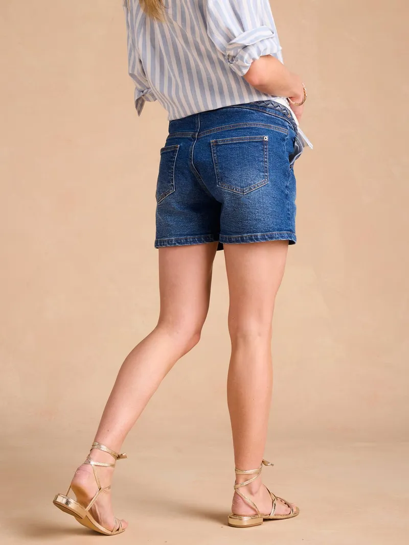 Envie De Fraise Umstands-Jeansshorts mit Flechtakzent ENVIE DE FRAISE, Double stone, – Produktbild 4 von 4