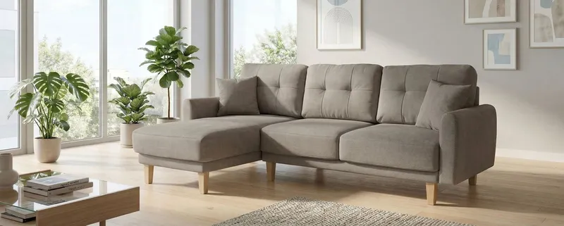 OTTO home Ecksofa TRIPLO optionale Schlafsofa mit Bettkasten, Maße B/T/H: 234/164/89 cm, L-Form wahlweise mit Bettfunktion - Liegefläche 132x210 cm, Braun, – Produktbild 2 von 5
