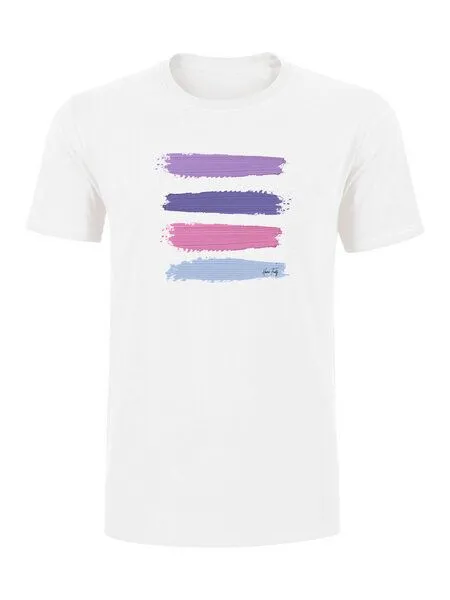 Human Family Human Family Premium Herren T-Shirt Rolls "Stripes" aus 100% Bio-Baumwolle, Weiss, – Produktbild 1 von 2