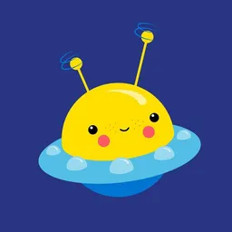 Photocircle Photocircle Poster / Leinwandbild - Kinderzimmer Kawaii Illustration UFO – Produktbild 1 von 1