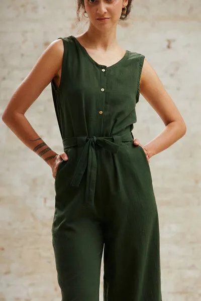 Jyoti - Fair Works Jyoti - Fair Works Baumwoll Jumpsuit Daksha, Grün, – Produktbild 2 von 3