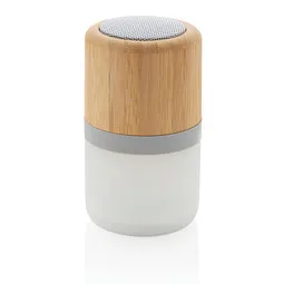 XD Collection XD Collection farbwechselnder Lautsprecher aus Bambus 3W, Weiß, – Produktbild 1 von 1