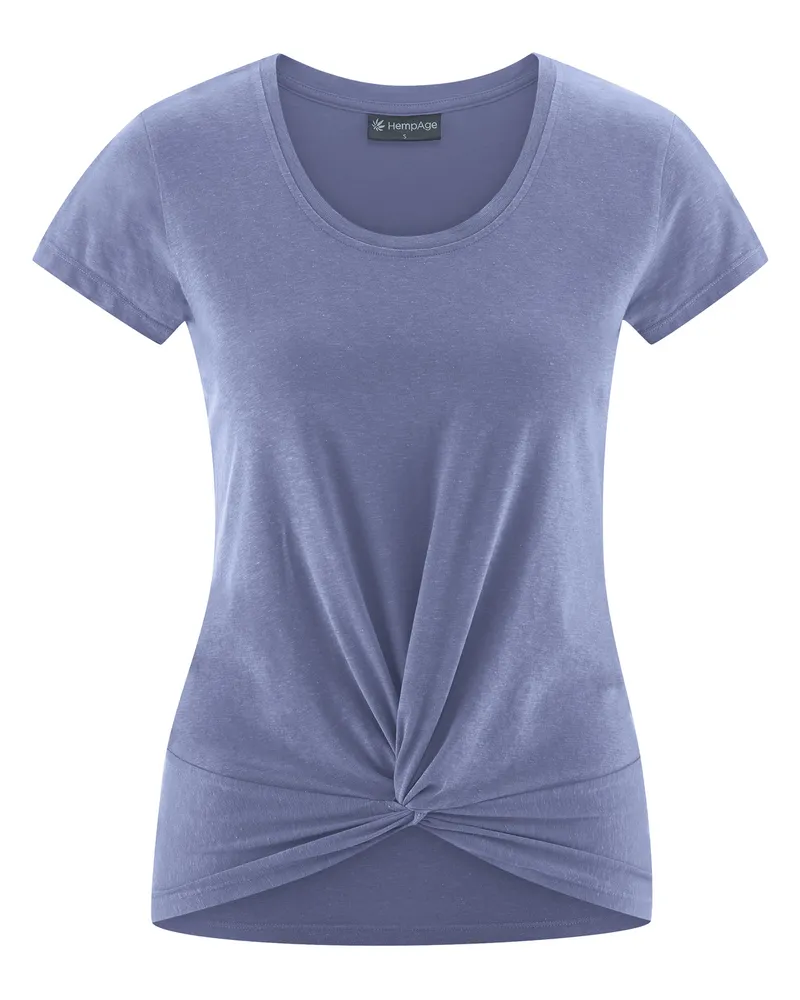 HempAge Hempage Damen vegan T-Shirt Mit Yoga Knoten Detail In Lavendel, Violett, – Produktbild 1 von 2