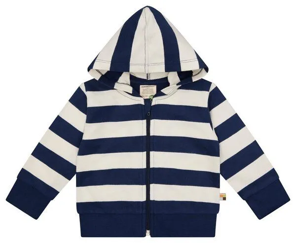 loud + proud loud + proud Babys & Kinder Sweatjacke mit Blockstreifen, GOTS-zertifiziert, Ultramarineblau), – Produktbild 1 von 3
