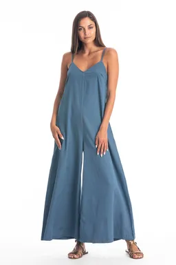RAVENS VIEW IBIZA RAVENS VIEW IBIZA Damen vegan Jumpsuit Kiera Jeans Blau – Produktbild 1 von 1