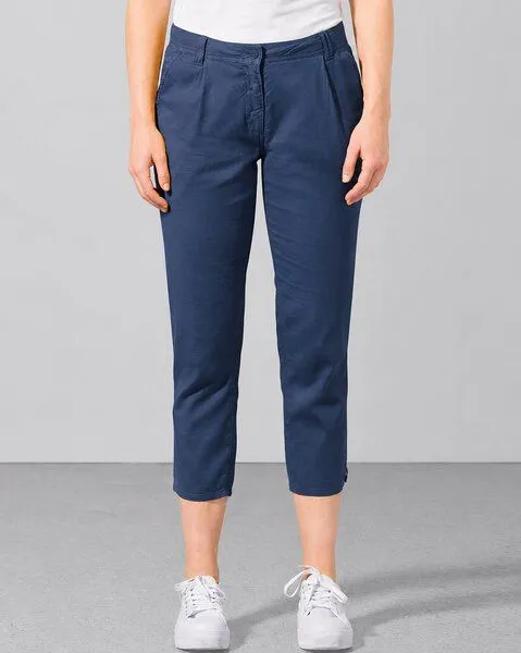 HempAge Hempage Damen 7/8 Bundfaltenhose Hanf/Biobaumwolle, Navy(blau), – Produktbild 2 von 4