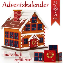 Casaria® Casaria Adventskalender als Winterhäuschen - befüllbar & wiederverwendbar – Produktbild 1 von 1