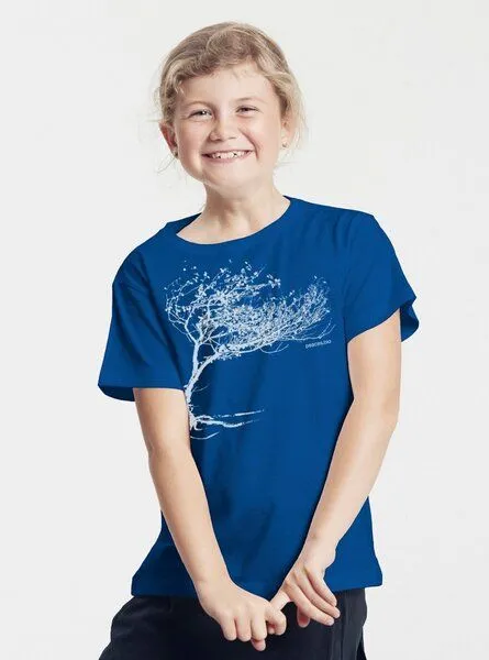 Peaces.bio - handbedruckte Biomode Peaces.bio - handbedruckte Biomode Bio-Kinder T-Shirt Windy Tree, Königsblau, – Produktbild 2 von 2