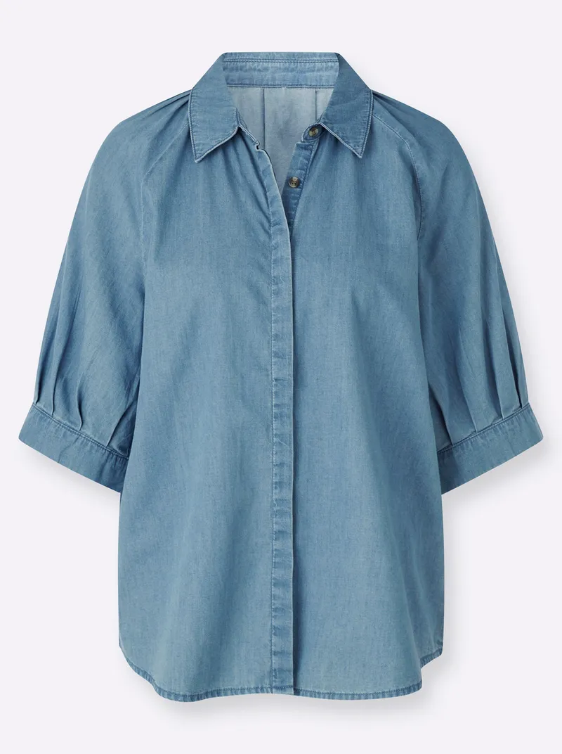 Witt Jeansbluse blue-bleached, Blue-bleached, – Produktbild 1 von 2
