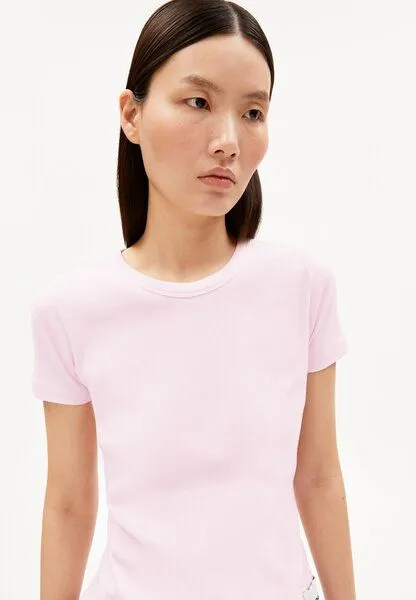 ARMEDANGELS ARMEDANGELS KARDAA Damen Ripp-T-Shirt aus Bio-Baumwoll Mix, Pink mist, – Produktbild 3 von 4