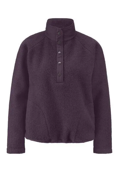 hessnatur hessnatur Wollfleece Troyer Patch Relaxed aus reiner Bio-Merinowolle, Dunkle traube, – Produktbild 3 von 4