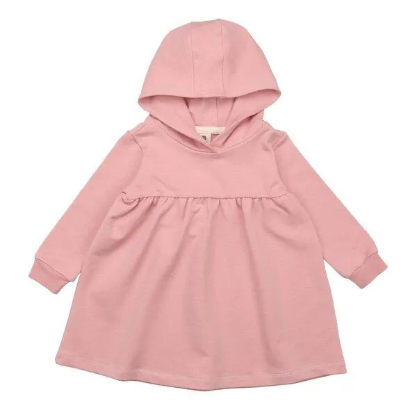 Walkiddy Kinder Kapuzenkleid GOTS zertifiziert – Rosa, Langarm, weich & bequem | von Walkiddy, Pink, – Produktbild 1 von 3