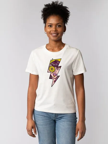 watapparel watapparel T-Shirt Frauen Donut, Off white, – Produktbild 1 von 4