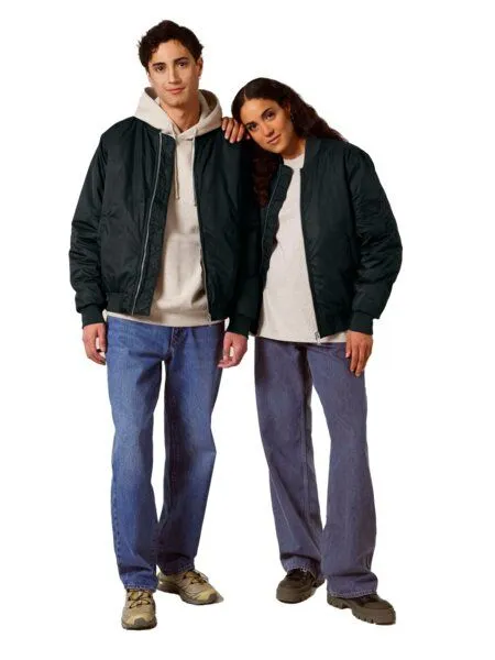 YTWOO YTWOO Klassische Unisex Bomberjacke aus 100% Recyceltem Polyester, Khaki, – Produktbild 2 von 4