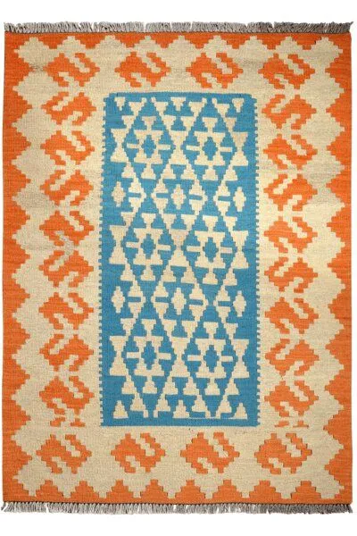 Rugtales Kelim Gashgai „Rugtales“ aus Schurwolle, Blau, – Produktbild 3 von 4