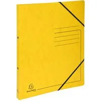 Exacompta 10 Exacompta Ringbücher, Colorspan-Karton, 355 g/m², DIN A4, Gummizug, 2 Ringe, gelb – Produktbild 1 von 1