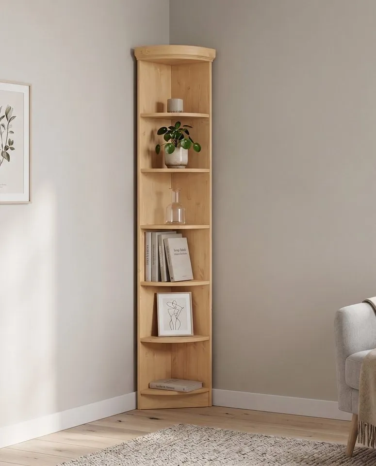 OTTO home Anbauregal Soeren Abschlussregal Höhen 97 bzw. 220 cm, aus massiver Kiefer, passend für Tiefe 29 cm, FSC®-zertifiziert, Beige, – Produktbild 4 von 8
