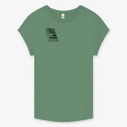 ilovemixtapes ilovemixtapes Kassettenrekorder Rolled Sleeve Damen T-Shirt - stone washed sage green – Produktbild 1 von 1