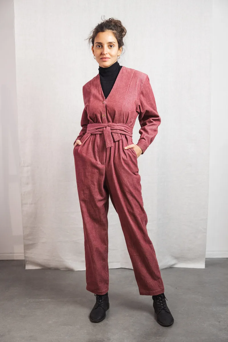 Jyoti - Fair Works Jyoti - Fair Works Damen vegan Jumpsuit Keerthi Altrosa, Dunkelpink, – Produktbild 1 von 2