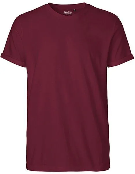 Neutral Neutral® Unisex T-Shirt Rollärmel Bio Baumwolle, Bordeaux, – Produktbild 2 von 4