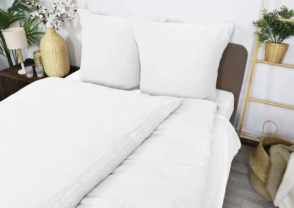 jilda-tex jilda-tex Musselin-Bettwäsche Medina 100% Bio-Baumwolle Made in Green in naturfarben, Weiß, – Produktbild 3 von 4