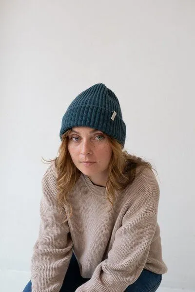 TIRALAHILACHA TIRALAHILACHA Tao chunky wool beanie Women, Blau, – Produktbild 1 von 4