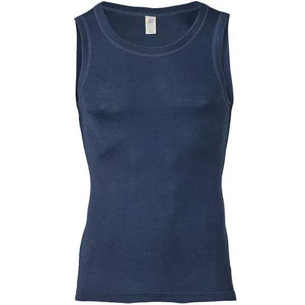 Engel natur Engel natur Herren Achselshirt Bio-Schurwolle/Seide, Marine, – Produktbild 1 von 1