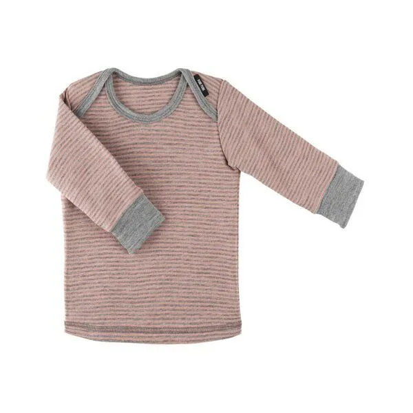 Pure pure by Bauer Pure pure by Bauer Langarm-Shirt in grau-rose aus Wolle/Seide von pure-pure by Bauer – Produktbild 1 von 1