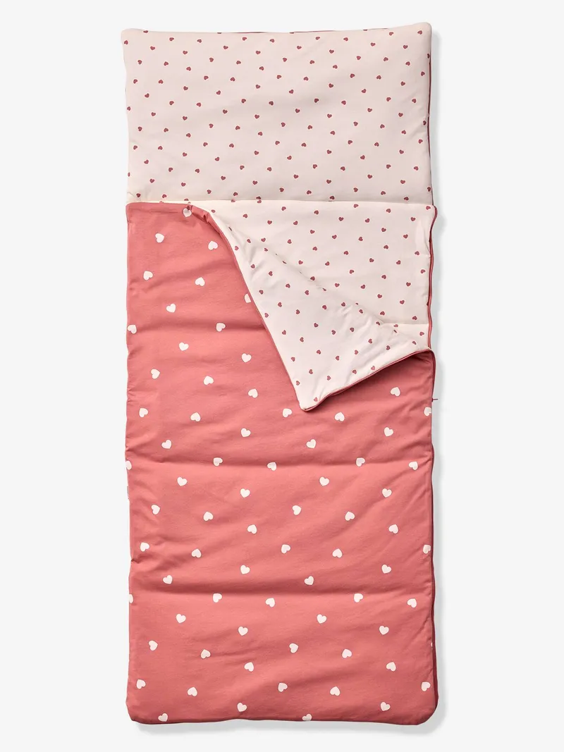 Vertbaudet Kinder Schlafsack MEIN HERZ, Altrosa, – Produktbild 3 von 4
