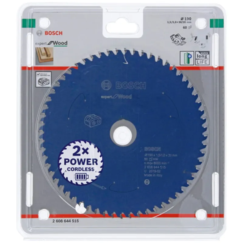 Bosch Professional Bosch Professional Bosch Akku-Kreissägeblatt Expert for Wood, 190 x 1,5/1 x 30, 60 Zähne – Produktbild 1 von 1