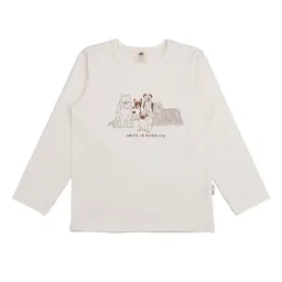 Walkiddy Walkiddy Kinder Langarmshirt GOTS-zertifiziert aus Bio-Baumwolle creme mit Hunde-Motiv – Produktbild 1 von 1