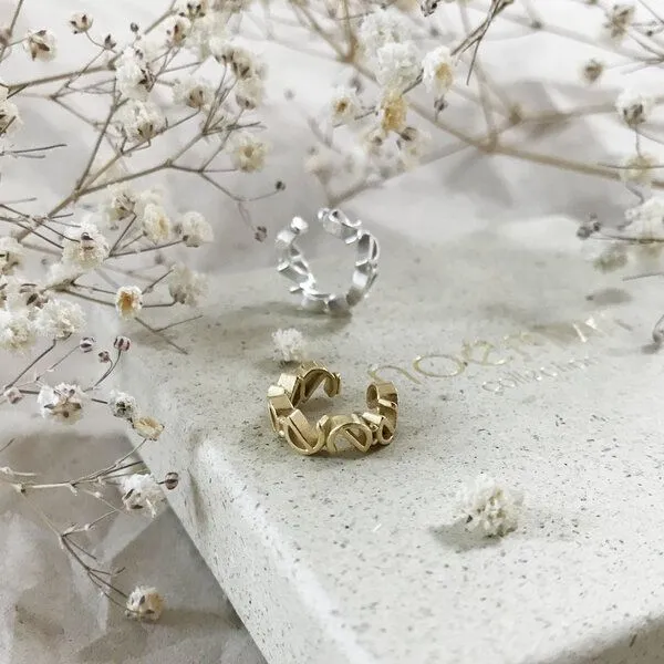 noemvri fashion label noemvri fashion label Logo earcuff, Silber, – Produktbild 4 von 4
