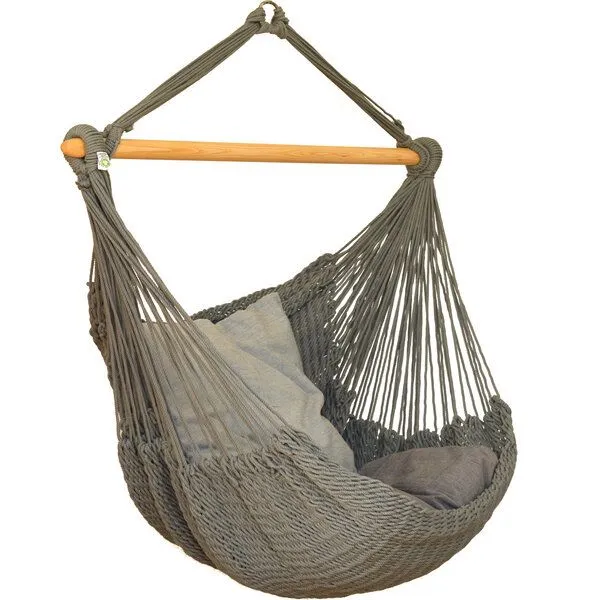 HängemattenGlück HängemattenGlück Hängesessel BALAO GRANDE aus Bio-Baumwolle, Salvia-grau, – Produktbild 1 von 4