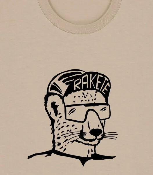 päfjes päfjes Gepard die Rakete Fahrrad Gravel - Unisex Männer Bio Unifarben T-Shirt, Desser dust (braun), – Produktbild 3 von 4